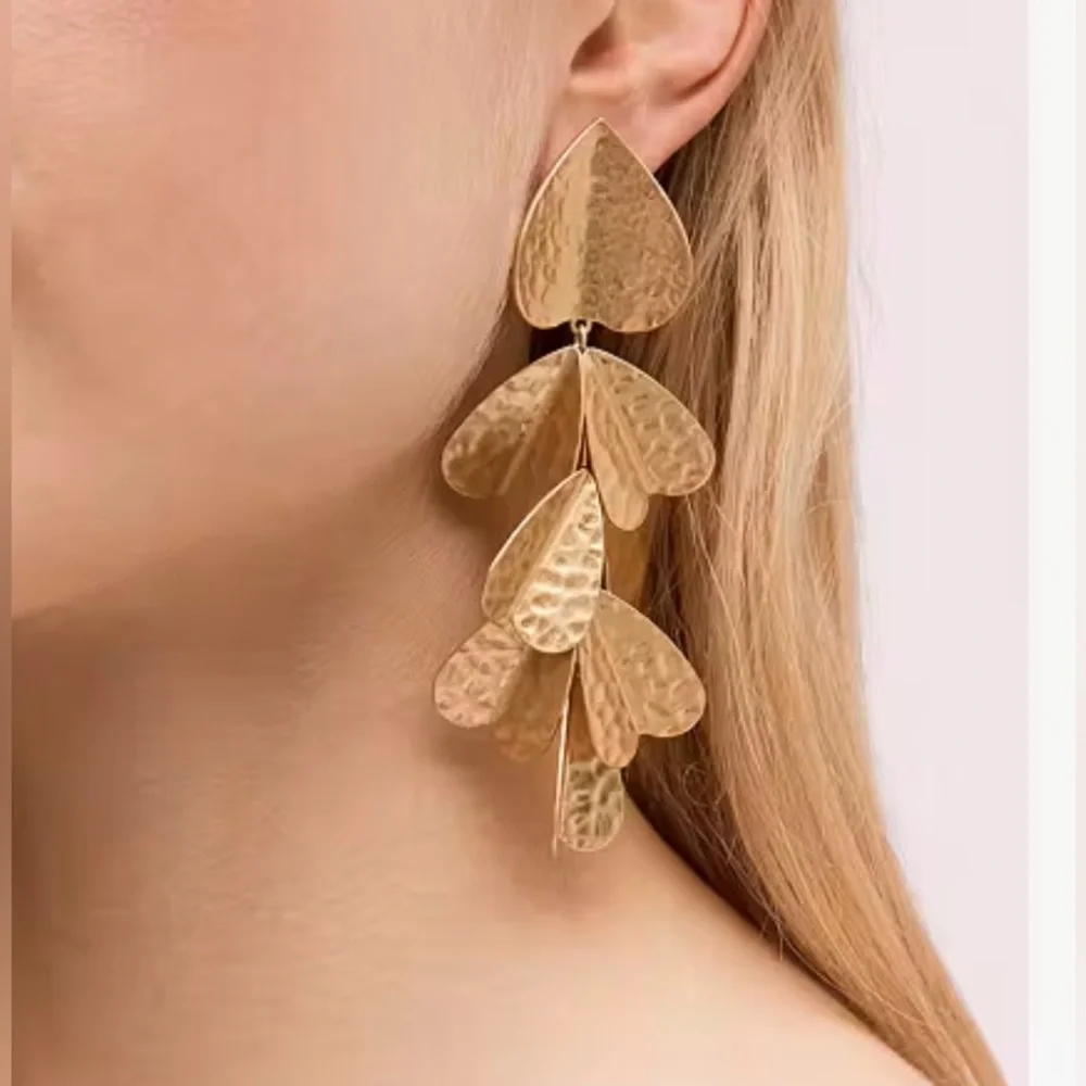 Kate Spade Metal Petal Drop Earrings in Worn Gold - Picture 4 of 4